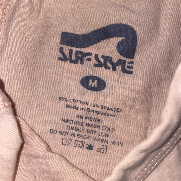 Cream/Soft Pink Halter Crop Top | Surf Style | Size: M - Picture 5 of 5